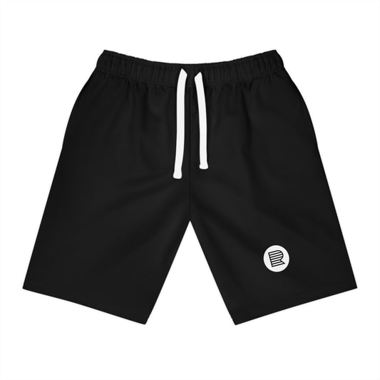 Black Minimal Athletic Long Shorts (AOP) 2048