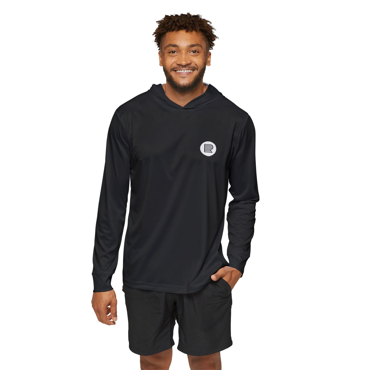 Minimal Men's Sports Warmup Hoodie Black (AOP)