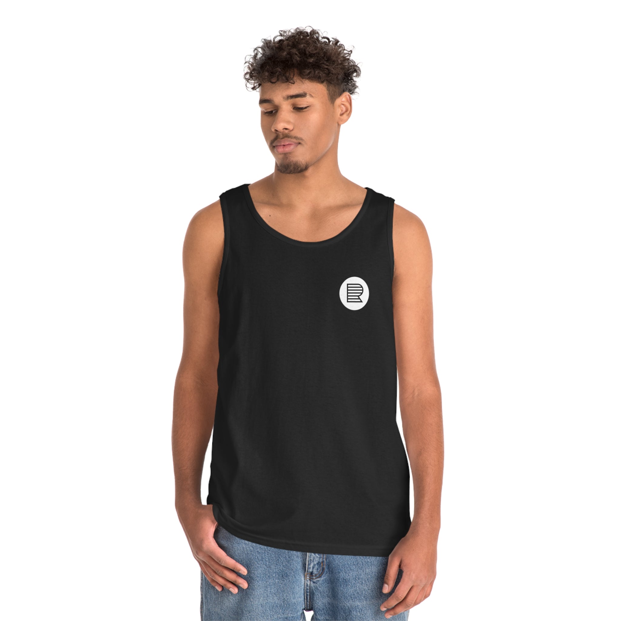 Black  / Navy Unisex Heavy Cotton Tank Top