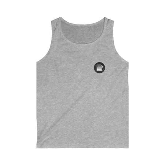 Men's Softstyle Tank Top White and Grey 2048