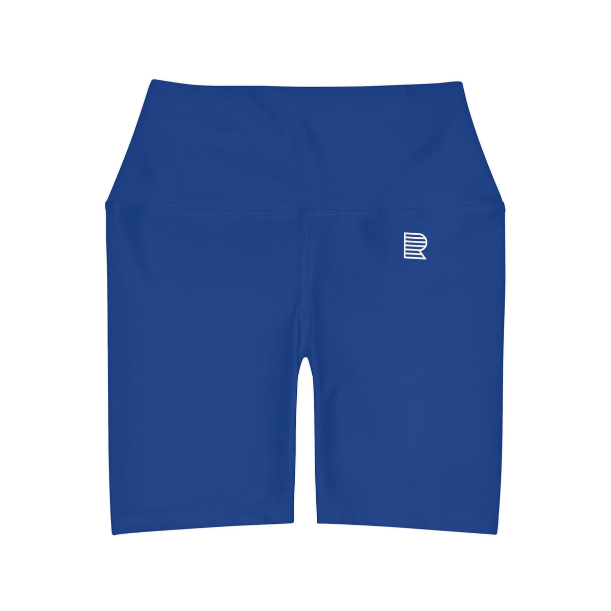 Minimal Blue High Waisted Yoga Shorts (AOP)