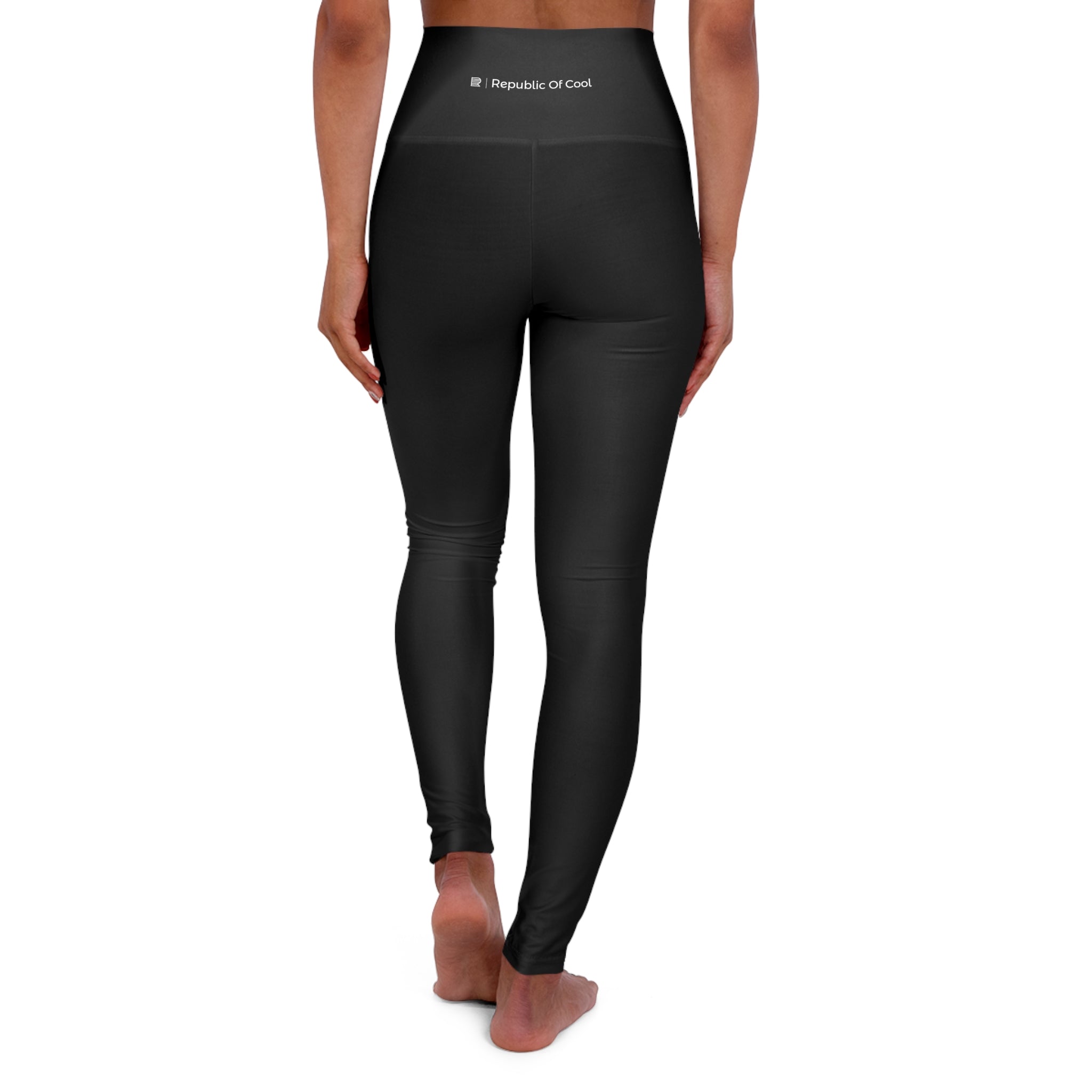 Minimal Black High Waisted Yoga Leggings (AOP)