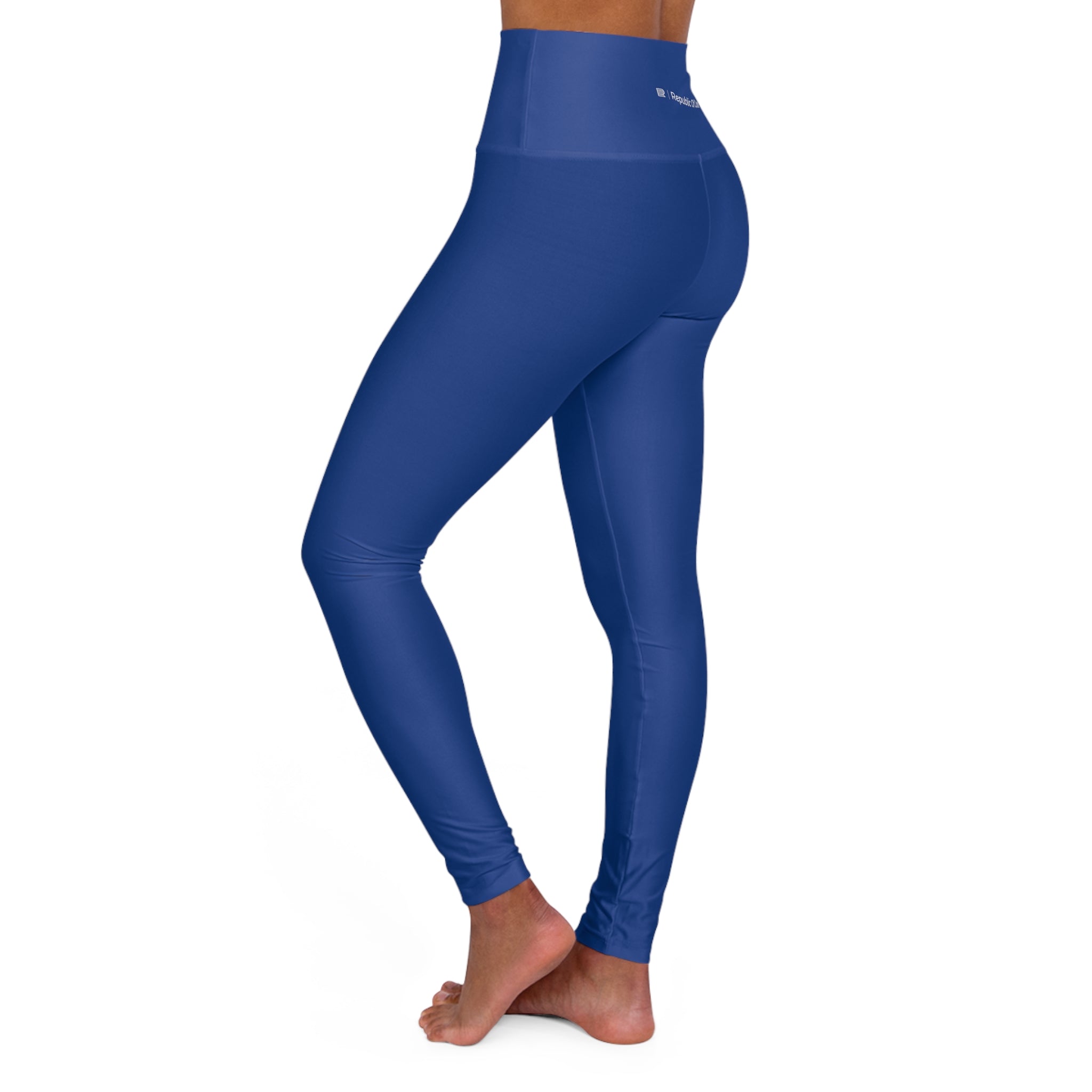 Minimal Blue High Waisted Yoga Leggings (AOP)