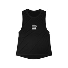 Women's Flowy Scoop Muscle Tank Black