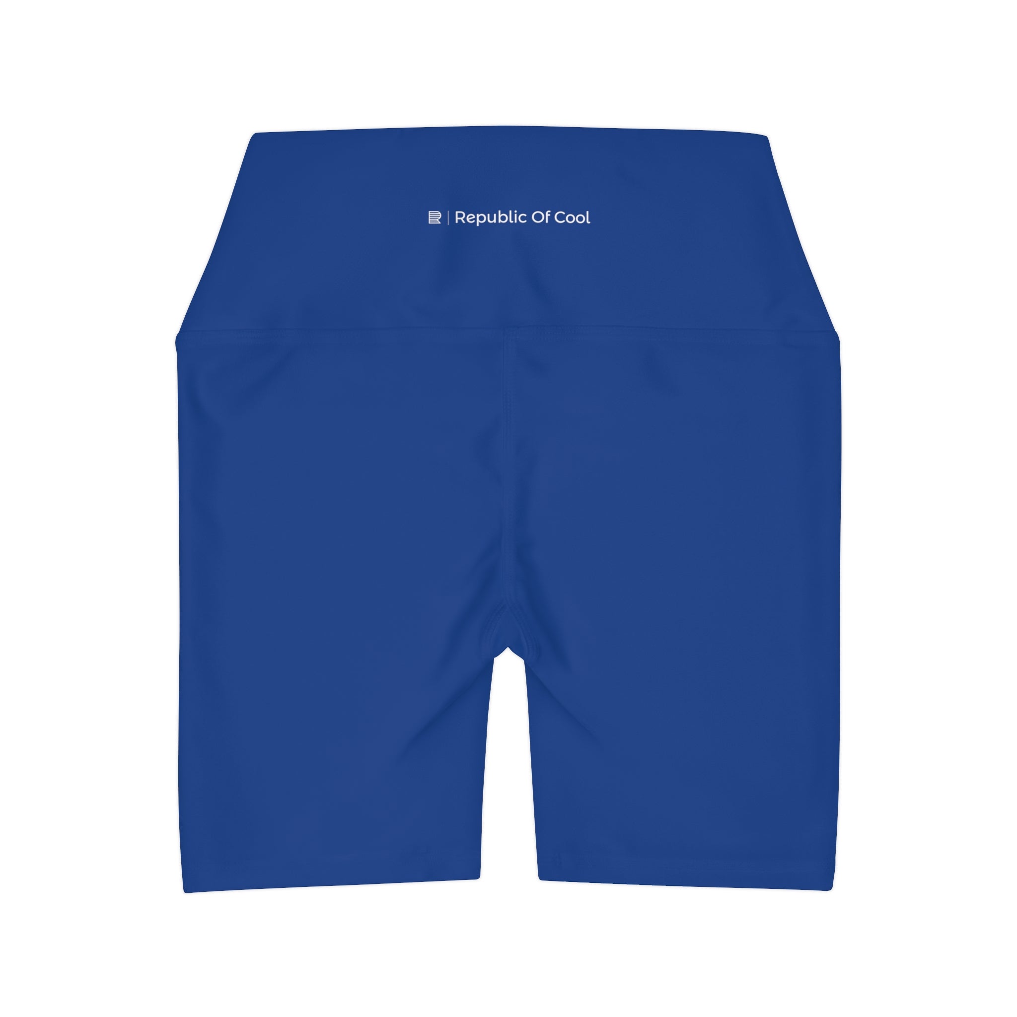Minimal Blue High Waisted Yoga Shorts (AOP)