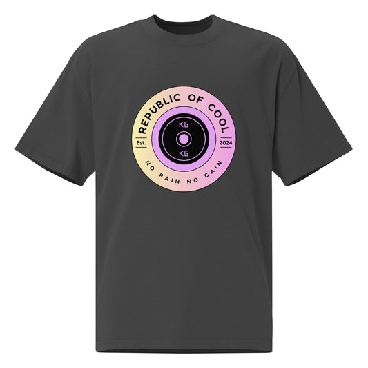 Oversized faded t-shirt - No pain No Gain 2000